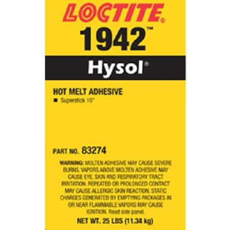 Henkel General Purpose Hot Melt Adhesive, Multipurpose, Carton, Solid 1942 SPST 10IN 25LB IDH 416016